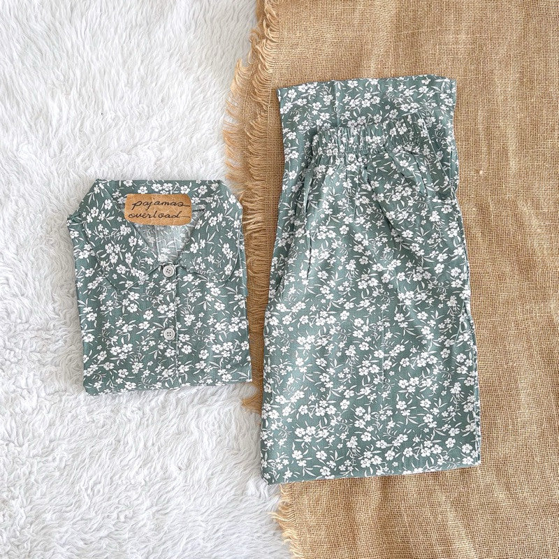 JULIANA PANTS | soft linen shortsleeves + shorts buttondown set | PajamasOverload