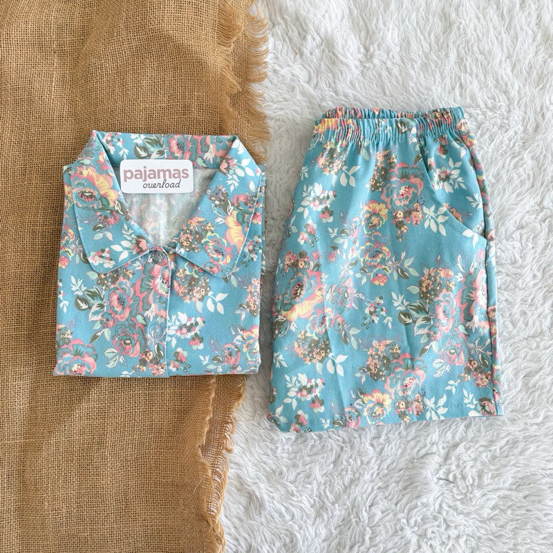 JULIANA | koreanwoven/twill/specialfabric shortsleeves + shorts buttondown set | PajamasOverload