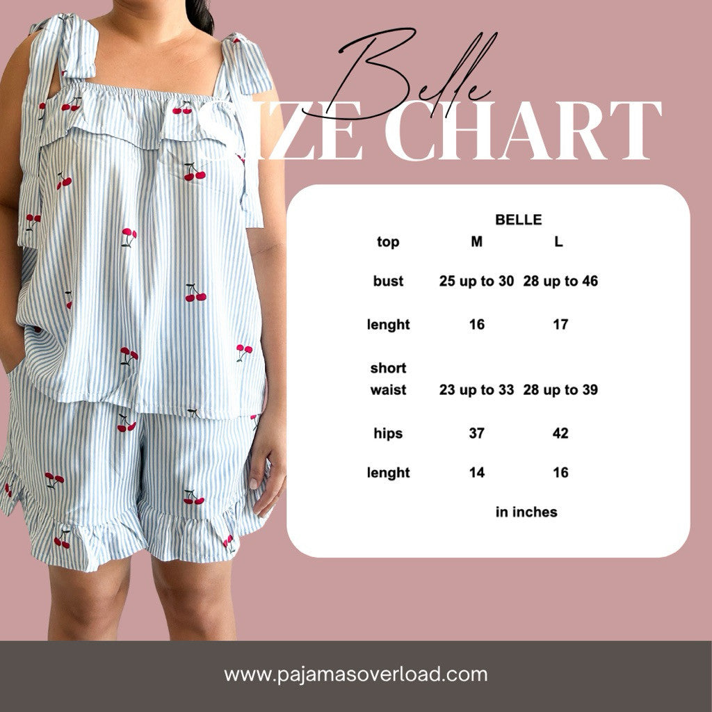 BELLE by PajamasOverload | challis tie strap top + ruffle shorts set
