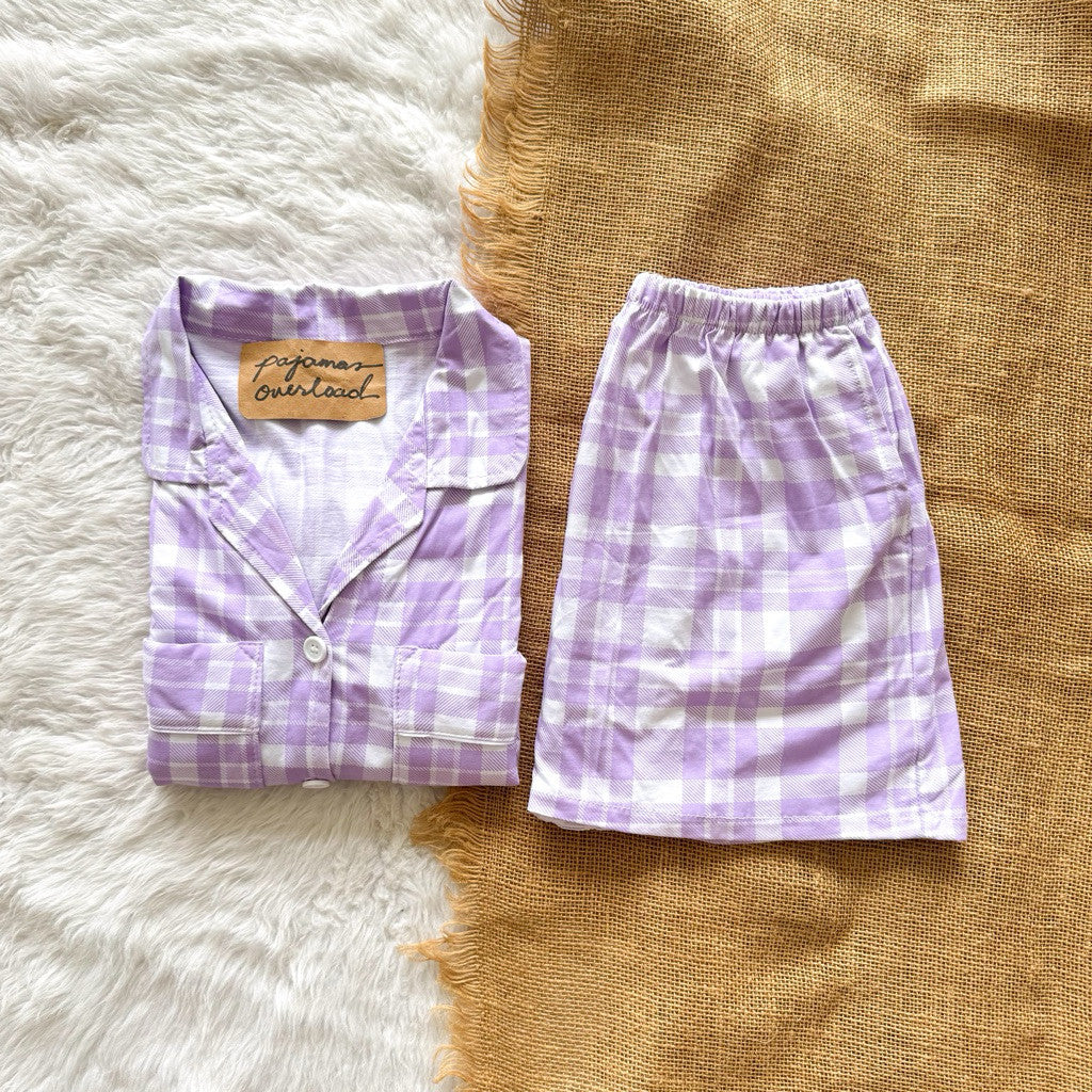 TOKYO | cotton jersey shortsleeves padded pocket + short sleepwear set | PajamasOverload