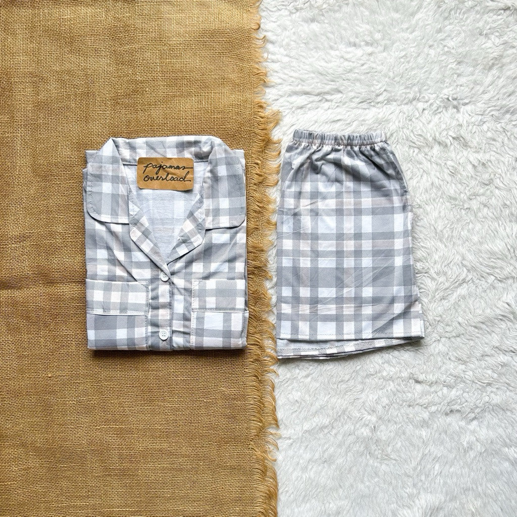 TOKYO | cotton jersey shortsleeves padded pocket + short sleepwear set | PajamasOverload