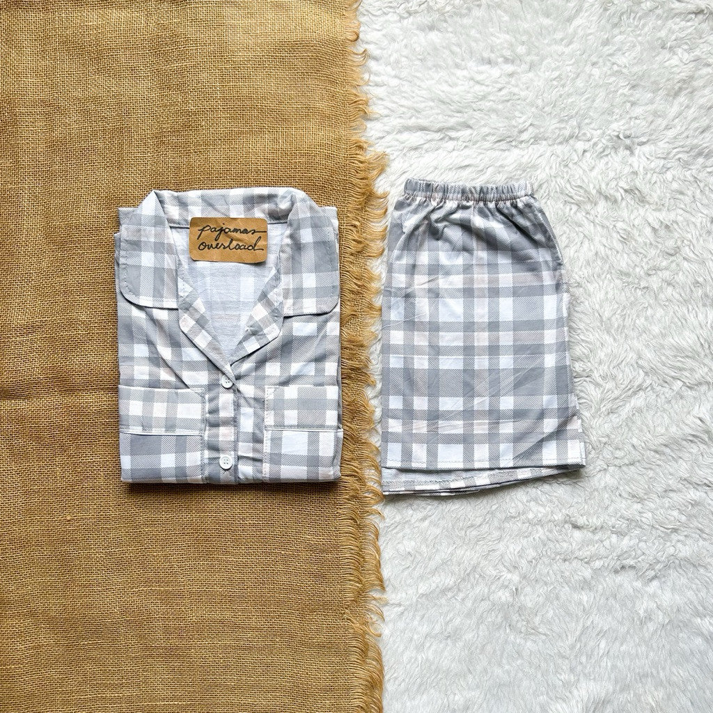 TOKYO | cotton jersey shortsleeves padded pocket + short sleepwear set | PajamasOverload