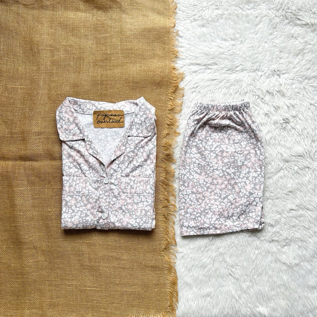 TOKYO | cotton jersey shortsleeves padded pocket + short sleepwear set | PajamasOverload