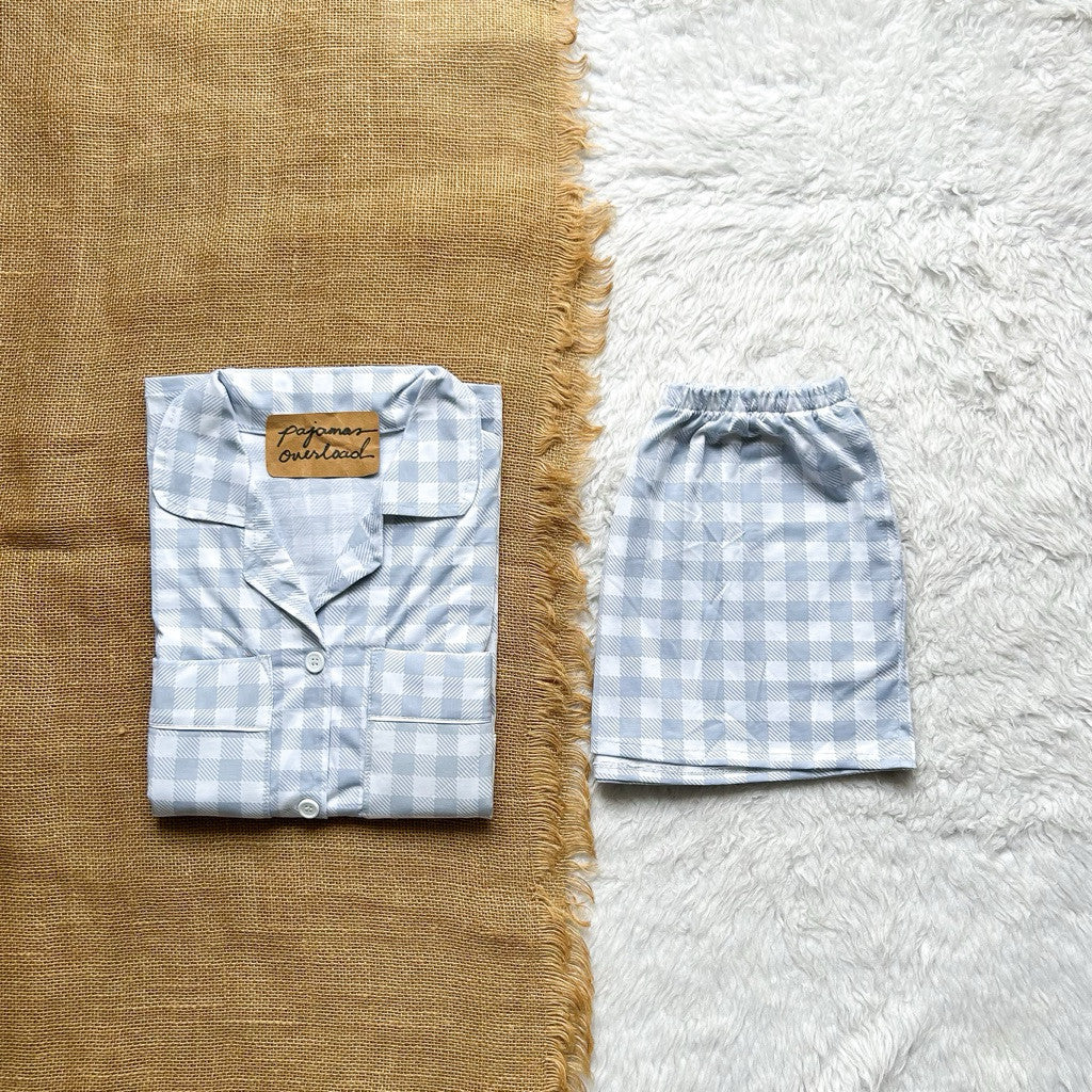TOKYO | cotton jersey shortsleeves padded pocket + short sleepwear set | PajamasOverload