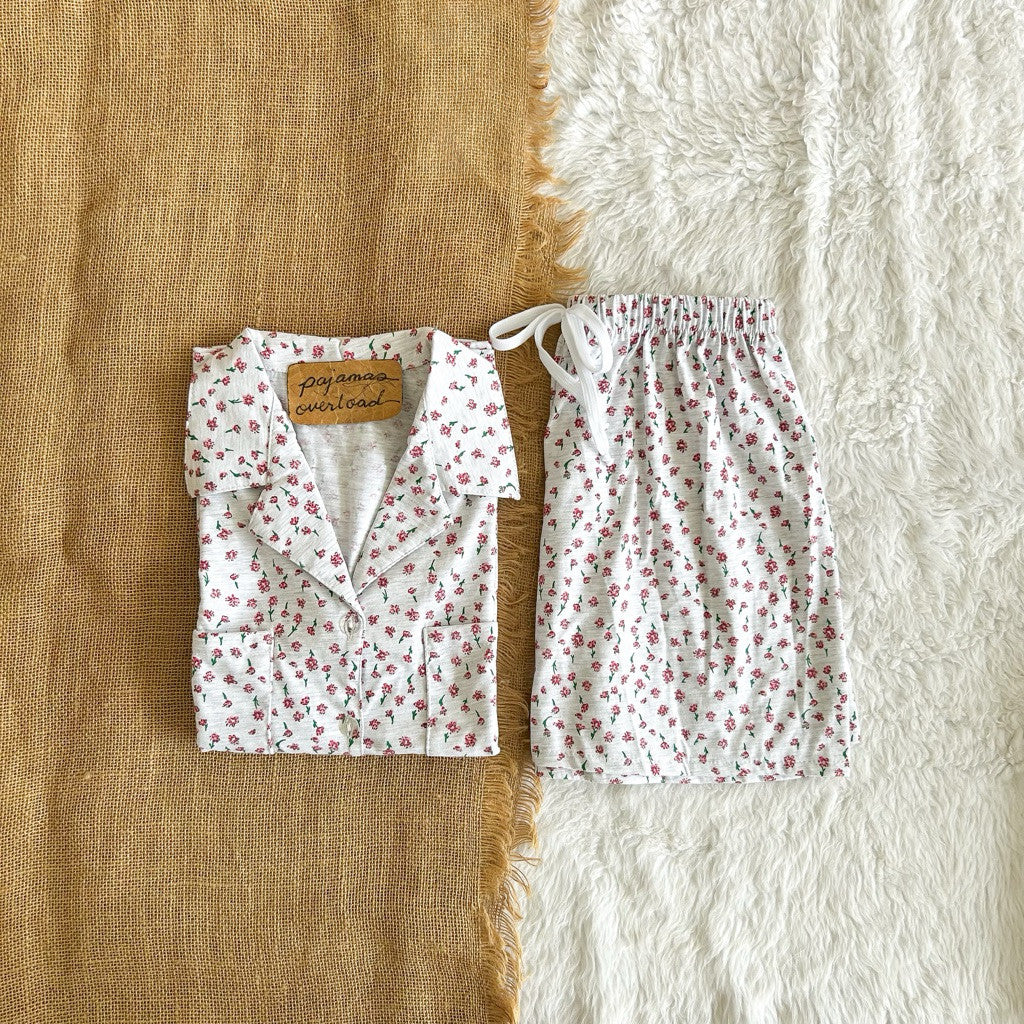 ROME | cotton jersey shortsleeves + shorts sleepwear set | PajamasOverload