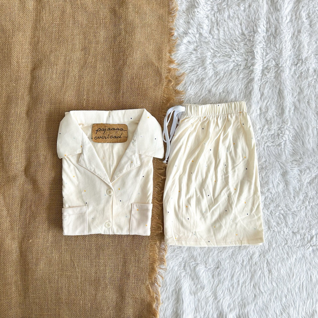 ROME | cotton jersey shortsleeves + shorts sleepwear set | PajamasOverload