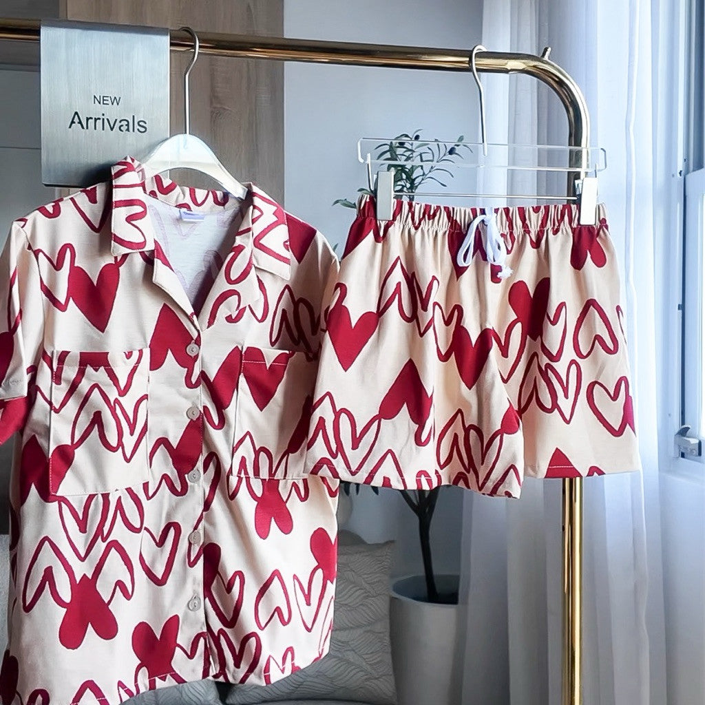 ROME | cotton jersey shortsleeves + shorts sleepwear set | PajamasOverload