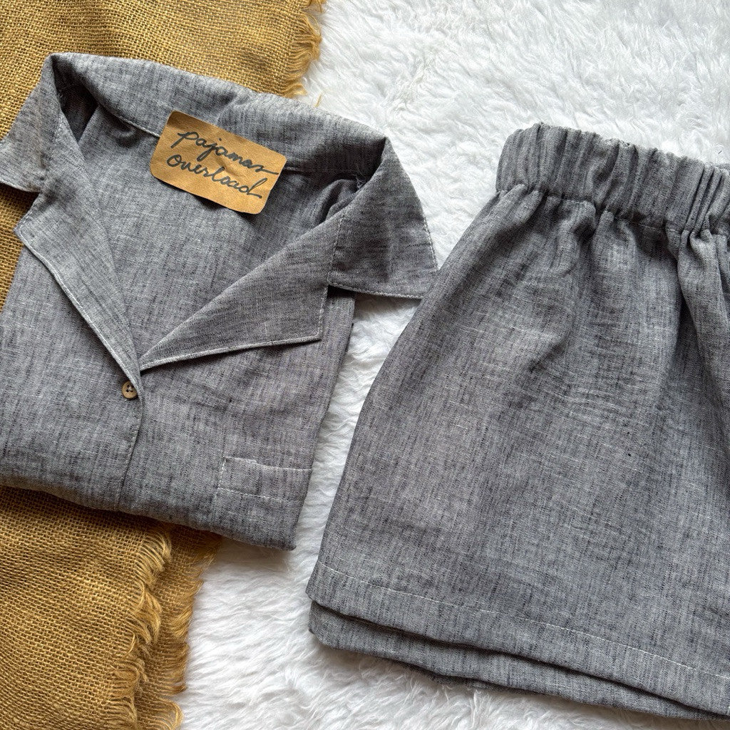 BRIA | viscose linen shortsleeves + shorts sleepwear pajama set | PajamasOverload