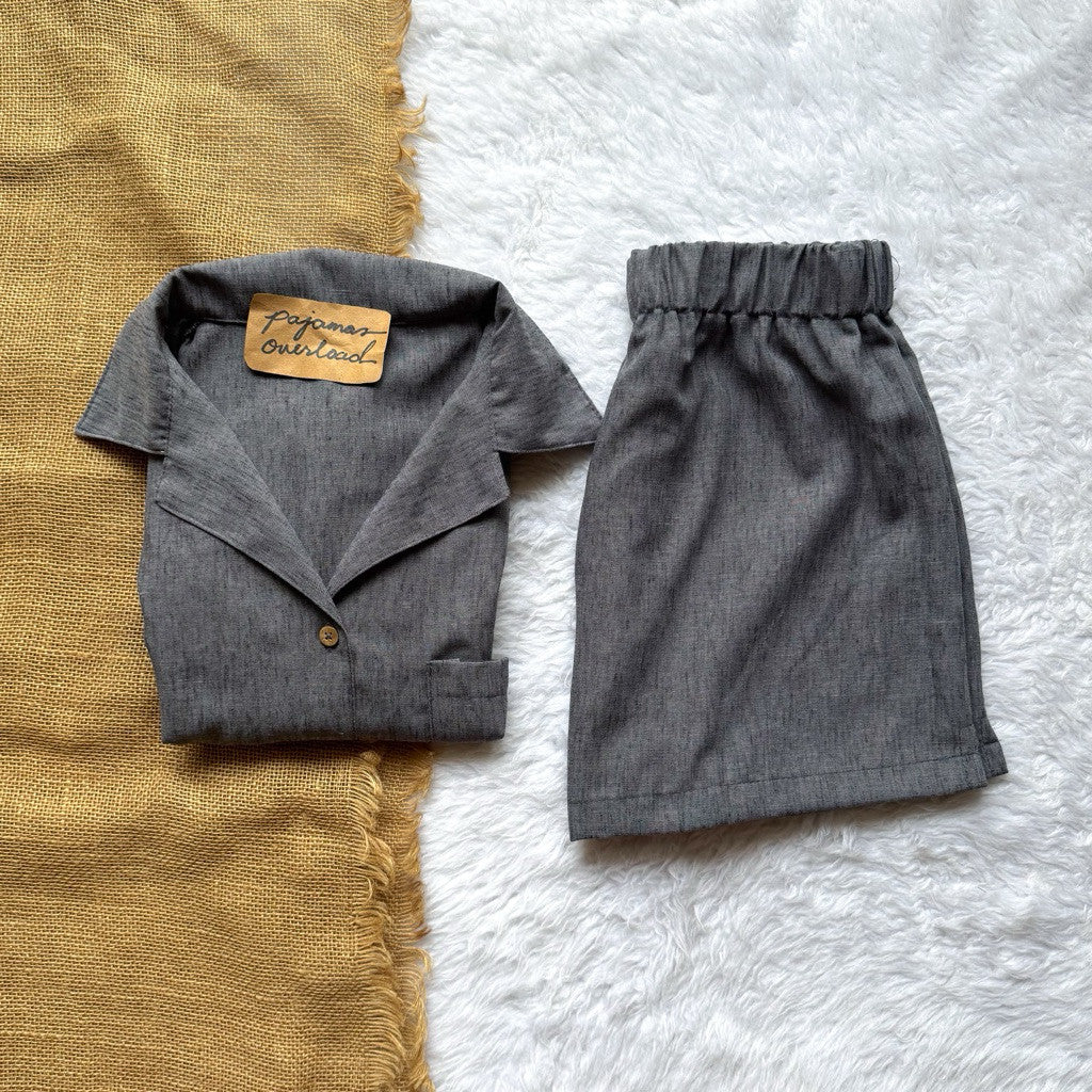 BRIA | viscose linen shortsleeves + shorts sleepwear pajama set | PajamasOverload